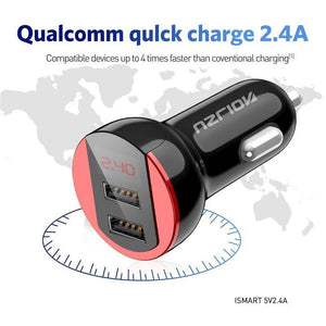 Planet Gates USLION USB Car Charger For Mobile Phone Tablet GPS 3.1A LED Display Quick Charging Dual USB Car Phone Charger Adapter in Car