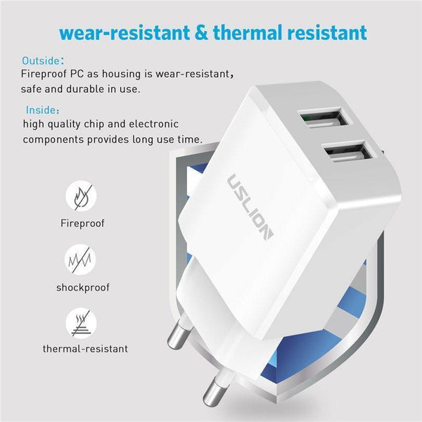 Planet Gates USLION USB Charger 5V2A EU Plug Travel Charge for iPhone Samsung Xiaomi Tablet Universal Wall Adapter Smart Mobile Phone Charger