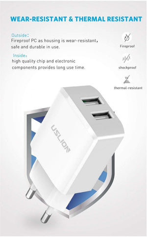 Planet Gates USLION USB Charger 5V2A EU Plug Travel Charge for iPhone Samsung Xiaomi Tablet Universal Wall Adapter Smart Mobile Phone Charger