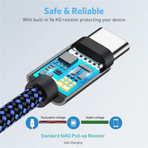 Planet Gates USLION USB Type C Cable for Samsung Galaxy S9 S8 Huawei Oneplus 6 Fast Charging USB C Cable Data Sync Type-C Phone Charger Cable