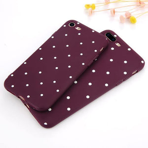Planet Gates USLION Wave Point Phone Case For iPhone 8 Plus Wine Red Ploka Dots Soft TPU Back Cover For iPhone X XR XS Max 7 6 S Plus 5 5S SE