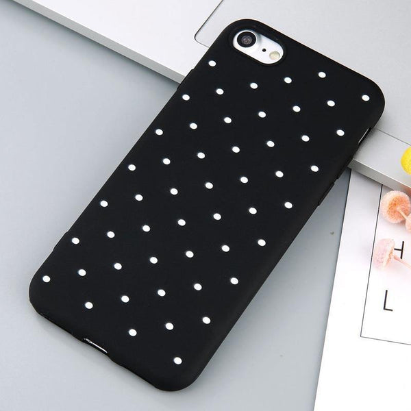 Planet Gates USLION Wave Point Phone Case For iPhone 8 Plus Wine Red Ploka Dots Soft TPU Back Cover For iPhone X XR XS Max 7 6 S Plus 5 5S SE