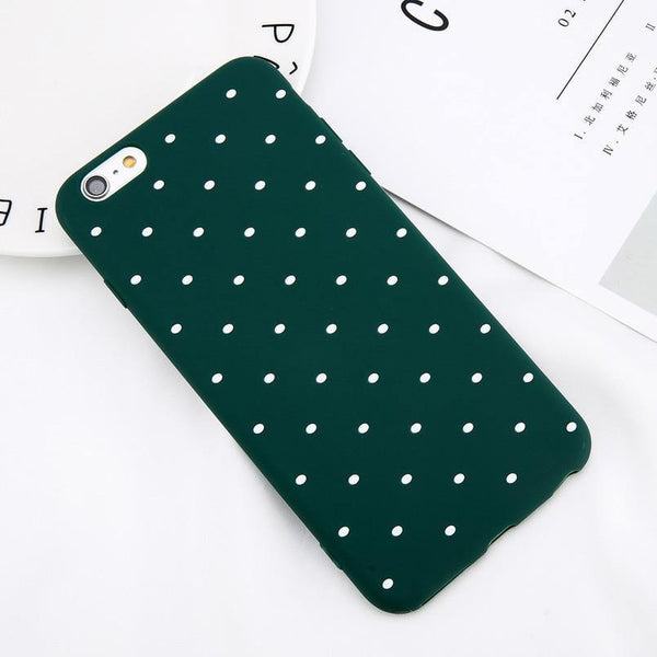 Planet Gates USLION Wine Red Ploka Dots Phone Case For iPhone 6 6s Plus XS Max Wave Point Cover Soft TPU Case For iPhone XR X 8 7 Plus 5 S SE