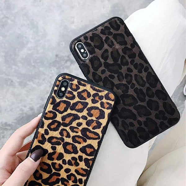 Planet Gates USLION Winter Warm Plush Case For iPhone XS MAX XR X Furry Leopard Print Phone Cases For iPhone 7 8 6 6s Plus Soft Cover Coque