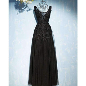 Planet Gates V-neck Evening Dress Robe De Soiree 2018 High Quality Grey Tulle With Applique Evening Dresses Real Photo Vestido De Festa