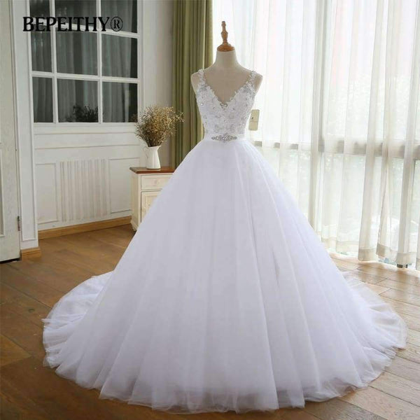 Planet Gates V Neck Vintage Wedding Dress With Belt Vestido De Novia Casamento Beadings Bridal Gowns 2017 Ball Gown
