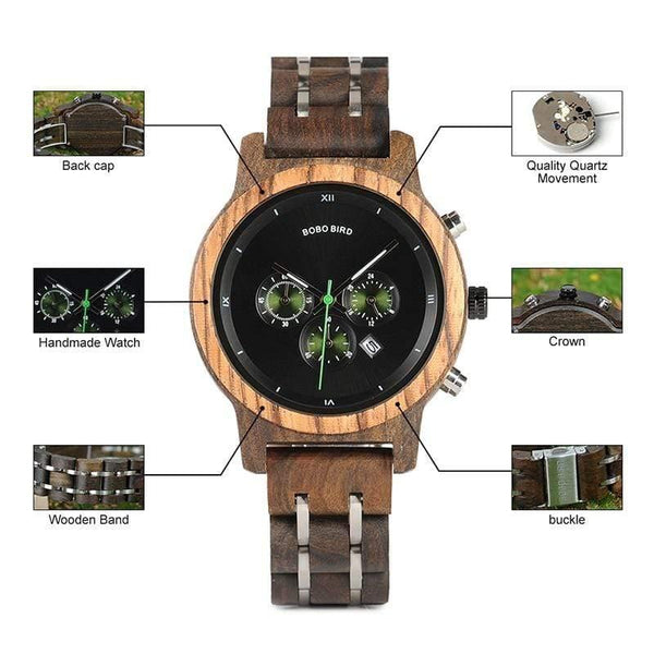 Planet Gates V-P18-1bamboobox Watch Women relogio feminino Date Display Wristwatches Clock Stop Functional saat V-P18