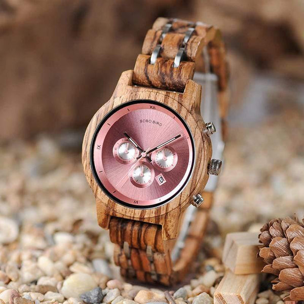 Planet Gates V-P18-1bamboobox Watch Women relogio feminino Date Display Wristwatches Clock Stop Functional saat V-P18