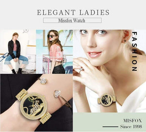 Planet Gates V278-1 Women Luxury Brand Style  Fashion Black Leopard Gold Watch Diamond Womens Watches Top Brand Female Wrist Watch