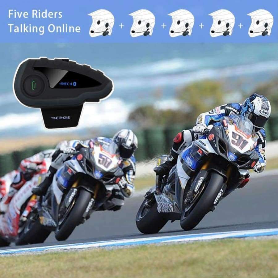 Planet Gates V8 Intercom 5-Way Bluetooth Motorcycle Equipment Helmet Headset FM Stereo MP3 NFC Remote Control Support Smart Phone