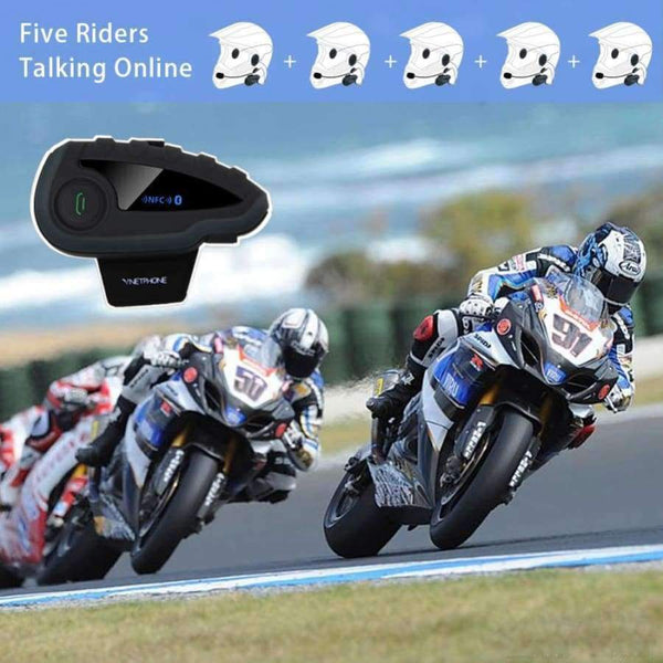 Planet Gates V8 Intercom 5-Way Bluetooth Motorcycle Equipment Helmet Headset FM Stereo MP3 NFC Remote Control Support Smart Phone