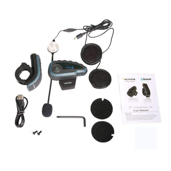 Planet Gates V8 Intercom 5-Way Bluetooth Motorcycle Equipment Helmet Headset FM Stereo MP3 NFC Remote Control Support Smart Phone