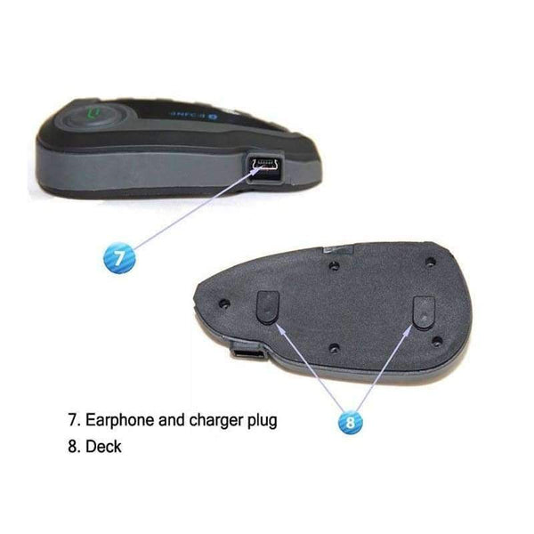 Planet Gates V8 Intercom 5-Way Bluetooth Motorcycle Equipment Helmet Headset FM Stereo MP3 NFC Remote Control Support Smart Phone