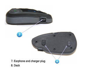 Planet Gates V8 Intercom 5-Way Bluetooth Motorcycle Equipment Helmet Headset FM Stereo MP3 NFC Remote Control Support Smart Phone