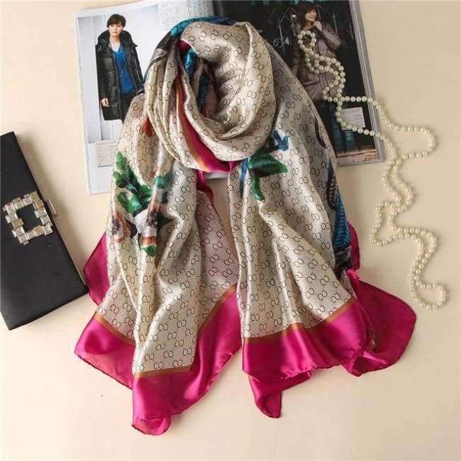 Planet Gates c10 Summer women scarves soft long print silk scarves lady shawl and wrap designer pashmina bandana beach stoles hijab