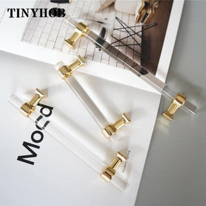 Various Sizes Modern Style Acrylic Drawer Knobs T bar Handle Bathroom Pulls Kitchen Cabinet Door Handle Pull