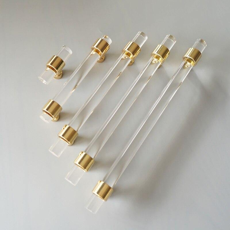 Various Sizes Modern Style Acrylic Drawer Knobs T bar Handle Bathroom Pulls Kitchen Cabinet Door Handle Pull