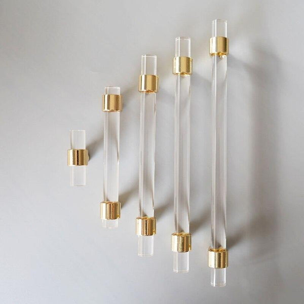 Various Sizes Modern Style Acrylic Drawer Knobs T bar Handle Bathroom Pulls Kitchen Cabinet Door Handle Pull