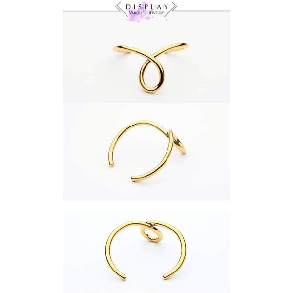 Planet Gates VAROLE Simple Lines Exaggerated Bracelets & Bangles for Women Cuff Bangle Gold/Silver Colors Noeud Armband Pulseiras