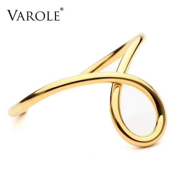 Planet Gates VAROLE Simple Lines Exaggerated Bracelets & Bangles for Women Cuff Bangle Gold/Silver Colors Noeud Armband Pulseiras