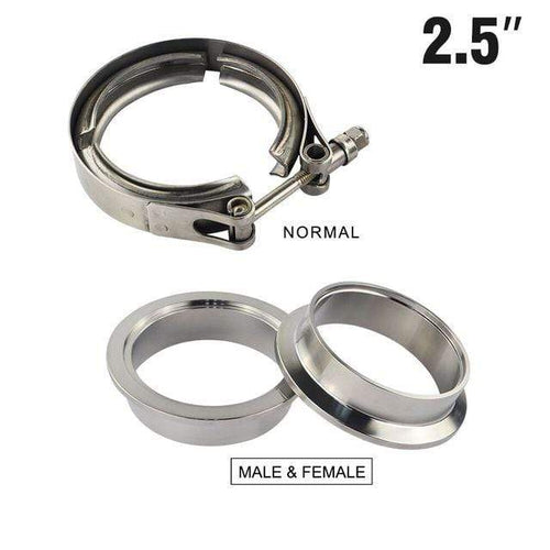 Planet Gates VCN25 VFM25 VR - 2.5" SUS 304 Steel Stainless Exhaust V Band Clamp Flange Kit QUICK RELEASE CLAMP Male Female FLANGE OR NORMAL TYPE