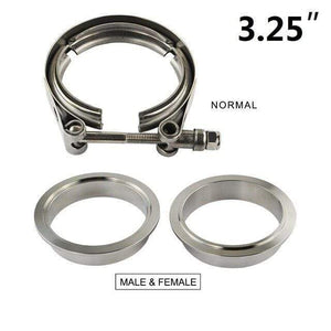Planet Gates VCN325 VFM325 3"/3.25"/3.5"/4.0" SUS 304 Steel Stainless Exhaust V Band Clamp Flange Kit Quick Release Clamp Male Female Flange Or Normal Type