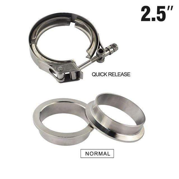 Planet Gates VCQ25 VFN25 VR - 2.5" SUS 304 Steel Stainless Exhaust V Band Clamp Flange Kit QUICK RELEASE CLAMP Male Female FLANGE OR NORMAL TYPE