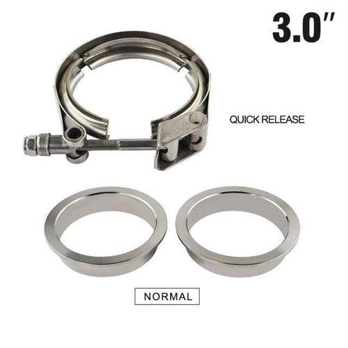 Planet Gates VCQ3 VFN3 3"/3.25"/3.5"/4.0" SUS 304 Steel Stainless Exhaust V Band Clamp Flange Kit Quick Release Clamp Male Female Flange Or Normal Type