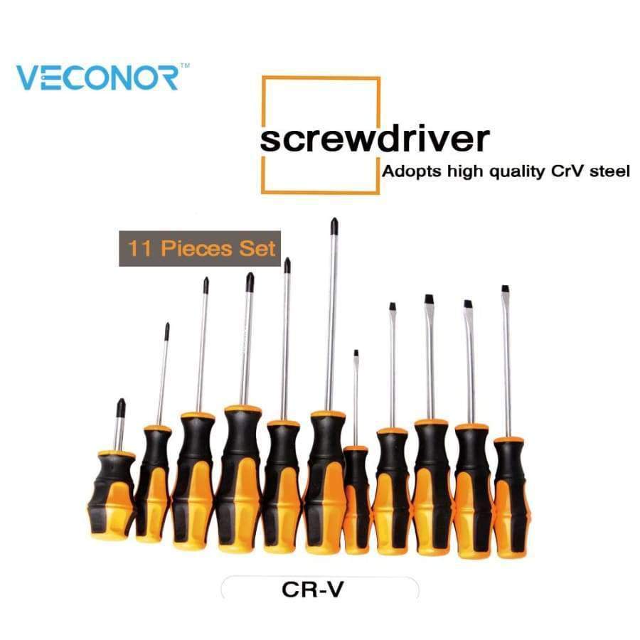 Planet Gates Veconor 11 pieces screwdriver set phillips cross head slot type screwdriving tools household repair hand tool
