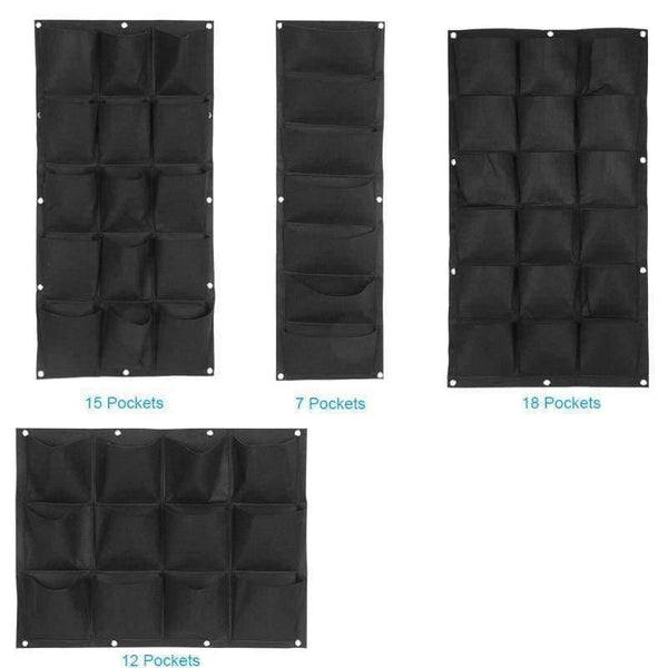 Planet Gates Vegetable Plant Wall Hanging Garden Vertical Gardening 7/12/15/18 Pockets Black Felt Fabric Grow Bag Pots Garden Supplies