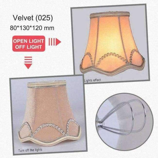 Planet Gates Velvet Art Deco Ripple Lamp Shades Crystal Chandelier Wall Lamp Fabric Lampshade Nordic Style Modern Lamp Cover for Home Decoration