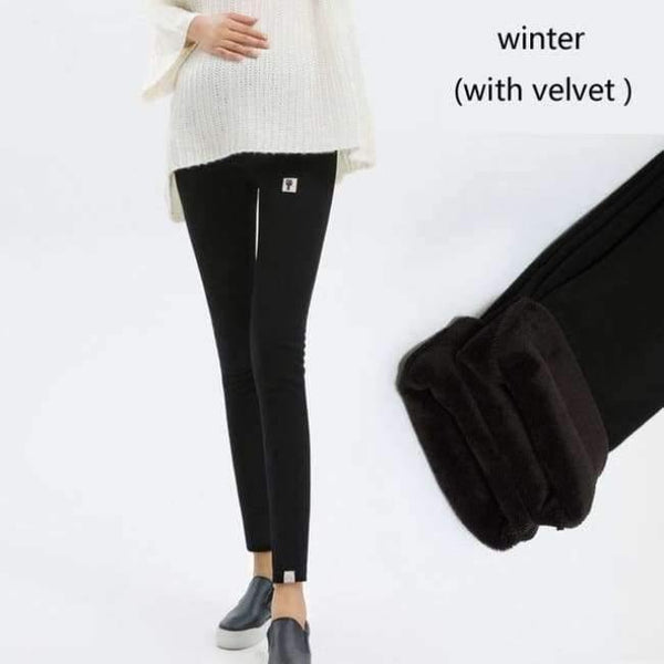 Planet Gates Velvet black / L 4XL Winter Velvet Pants For Pregnant Women Maternity Leggings Warm Clothes Thickening Pregnancy Trousers Maternity Clothing