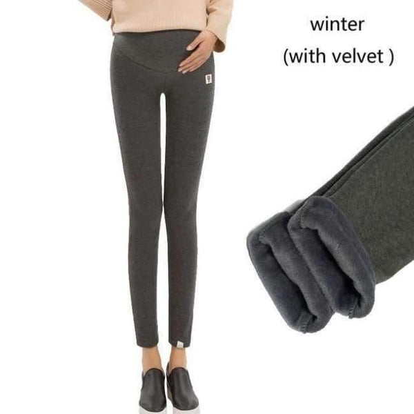 Planet Gates Velvet dark gray / L 4XL Winter Velvet Pants For Pregnant Women Maternity Leggings Warm Clothes Thickening Pregnancy Trousers Maternity Clothing