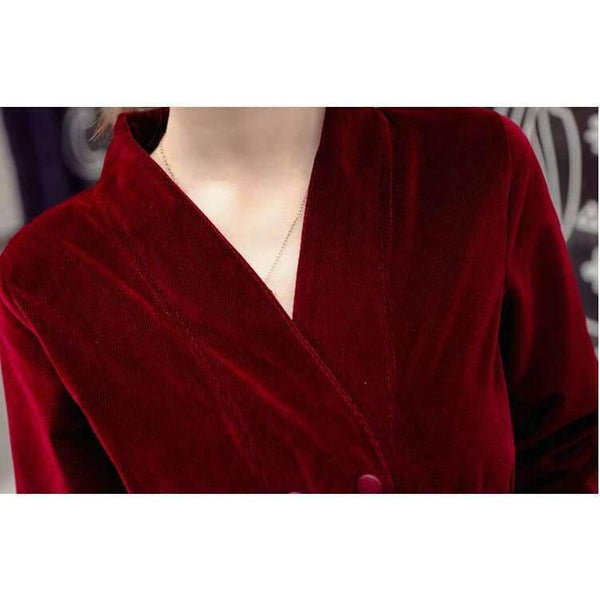 Planet Gates Velvet suit female 2018 spring and autumn new  long-sleeved casual large size corduroy suit two-piece /set