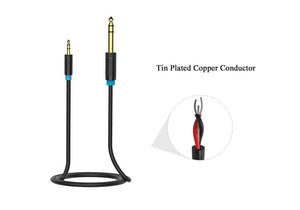 Planet Gates Vention 3.5mm to 6.35mm Adapter Aux Cable for Mixer Amplifier Gold Plated 3.5 Jack to 6.5 Jack 0.5m 3m 5m Aux Cabo Male to Male