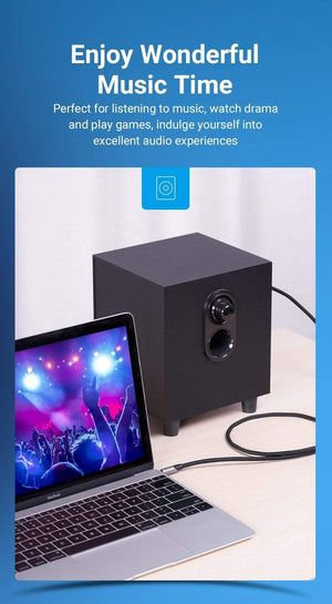 Planet Gates Vention 3.5mm to 6.35mm Adapter Aux Cable for Mixer Amplifier Gold Plated 3.5 Jack to 6.5 Jack 0.5m 3m 5m Aux Cabo Male to Male