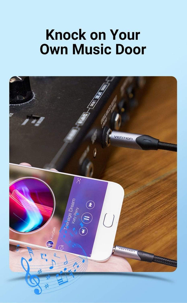 Planet Gates Vention 3.5mm to 6.35mm Adapter Aux Cable for Mixer Amplifier Gold Plated 3.5 Jack to 6.5 Jack 0.5m 3m 5m Aux Cabo Male to Male