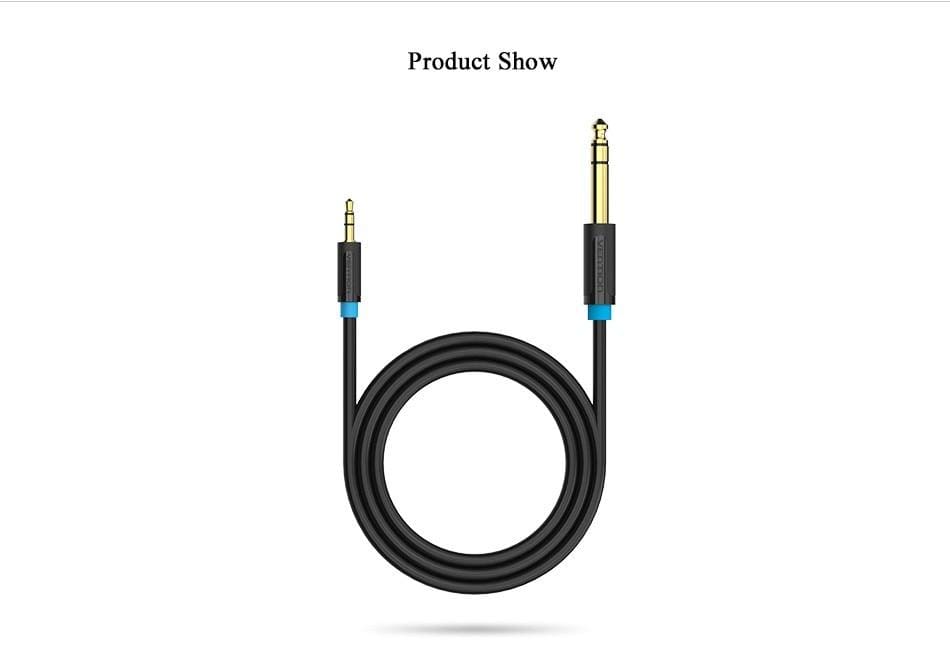 Planet Gates Vention 3.5mm to 6.35mm Adapter Aux Cable for Mixer Amplifier Gold Plated 3.5 Jack to 6.5 Jack 0.5m 3m 5m Aux Cabo Male to Male