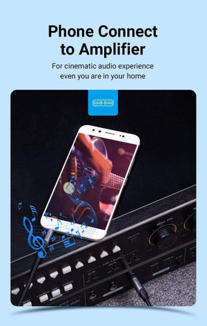 Planet Gates Vention 3.5mm to 6.35mm Adapter Aux Cable for Mixer Amplifier Gold Plated 3.5 Jack to 6.5 Jack 0.5m 3m 5m Aux Cabo Male to Male