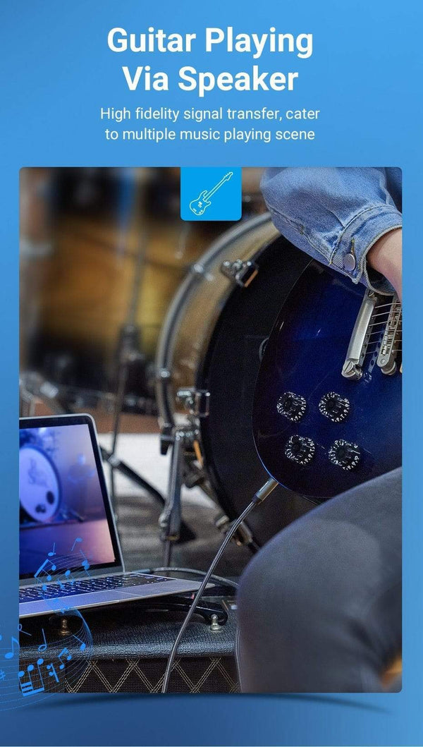 Planet Gates Vention 3.5mm to 6.35mm Adapter Aux Cable for Mixer Amplifier Gold Plated 3.5 Jack to 6.5 Jack 0.5m 3m 5m Aux Cabo Male to Male