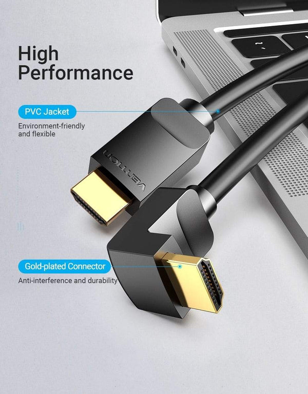Planet Gates Vention HDMI Cable 4K HDMI 2.0 Cable HDMI 90/270 Degree Angle Adapter for Apple TV PS4 Splitter Video Audio 90 Degree HDMI Cable