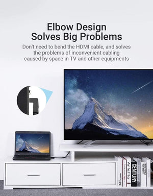 Planet Gates Vention HDMI Cable 4K HDMI 2.0 Cable HDMI 90/270 Degree Angle Adapter for Apple TV PS4 Splitter Video Audio 90 Degree HDMI Cable