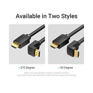 Planet Gates Vention HDMI Cable 4K HDMI 2.0 Cable HDMI 90/270 Degree Angle Adapter for Apple TV PS4 Splitter Video Audio 90 Degree HDMI Cable