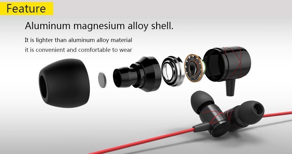 Planet Gates Vention In Ear Earphone Metal Noise Cancelling In-Ear Earpiece with Microphone for iphone Xiaomi Samsung Huawei LG Mobile Phone