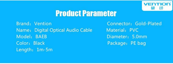 Planet Gates Vention Optical Fiber Audio Cable Toslink Digital SPDIF Cable 1m 2m 3m 5m For Blu-ray CD DVD player Xbox 360 PS3 Mini Disc AV ne
