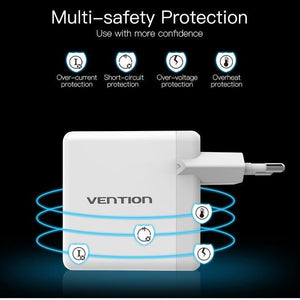 Planet Gates Vention Quick Charger 3.0 2 port USB Charger EU Plug White Mobile Phone Charger For XiaoMi HTC Google QC3.0 Fast Wall Charger