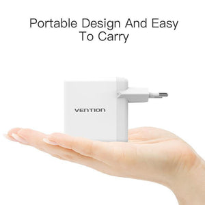 Planet Gates Vention Quick Charger 3.0 2 port USB Charger EU Plug White Mobile Phone Charger For XiaoMi HTC Google QC3.0 Fast Wall Charger
