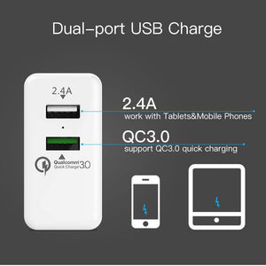 Vention Quick Charger 3.0 2 port USB Charger EU Plug White Mobile Phone Charger For XiaoMi HTC Google QC3.0 Fast Wall Charger - Planet Gates