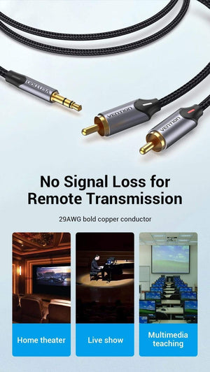 Planet Gates Vention RCA Cable 3.5mm to 2RCA Splitter RCA Jack 3.5 Cable RCA Audio Cable for Smartphone Amplifier Home Theater AUX Cable RCA