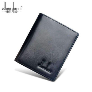 Planet Gates Vertical Black Thin Wallet Men Small Wallets Quality leather Short Purse Male Luxury Vintage Card Holder Cowhide Purses Retro New